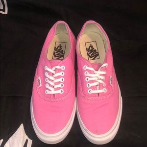 Pink/white Vans lace up